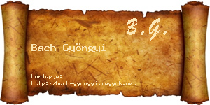 Bach Gyöngyi névjegykártya