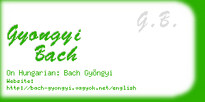 gyongyi bach business card